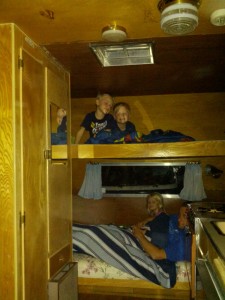 BIG kids got to sleep out in the trailer with their dad one night!