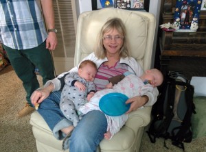 Mom and the babies - both zonked out