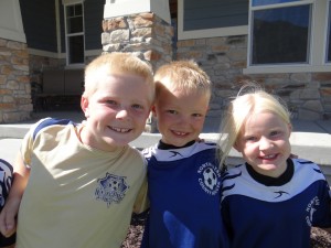 Benji, Packer and Cali - our 3 soccer kids 2014