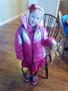 chooses her own outfit every day... the red tights and pink dress were killing me.