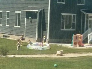 kids playing with the backyard neighbor
