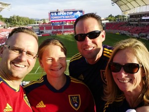 Christy and Rob and Carter came to play for a few days. We took them to the RSL Open Cup game.