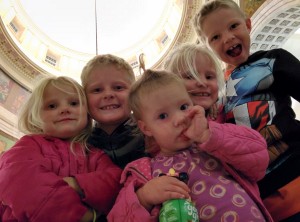 My Kids at the Capitol - Ray was asleep in the stroller the whole time.