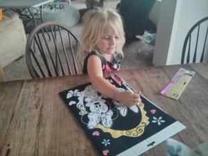 This girl loves to color - trying to keep up with Cali