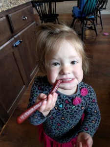 and she LOVES beef sticks